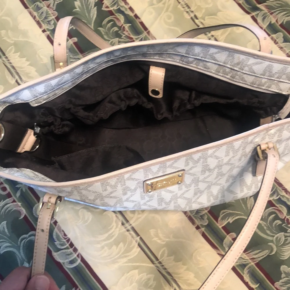 Michael Kors White Logo Tote Bag